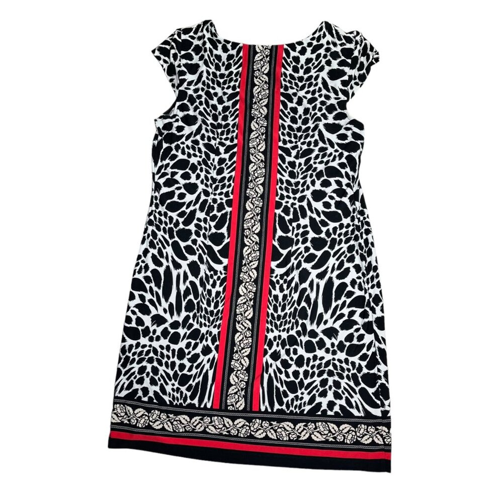 Madison Leigh Women's Size 14 Black & White Animal Print Dress